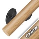 Kit main courante bois - ch&ecirc;ne brut - interieur - support dark