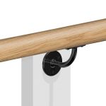 Kit main courante bois - ch&ecirc;ne brut - interieur - support dark