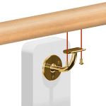 Kit main courante bois - h&ecirc;tre brut - interieur - support aspect laiton poli