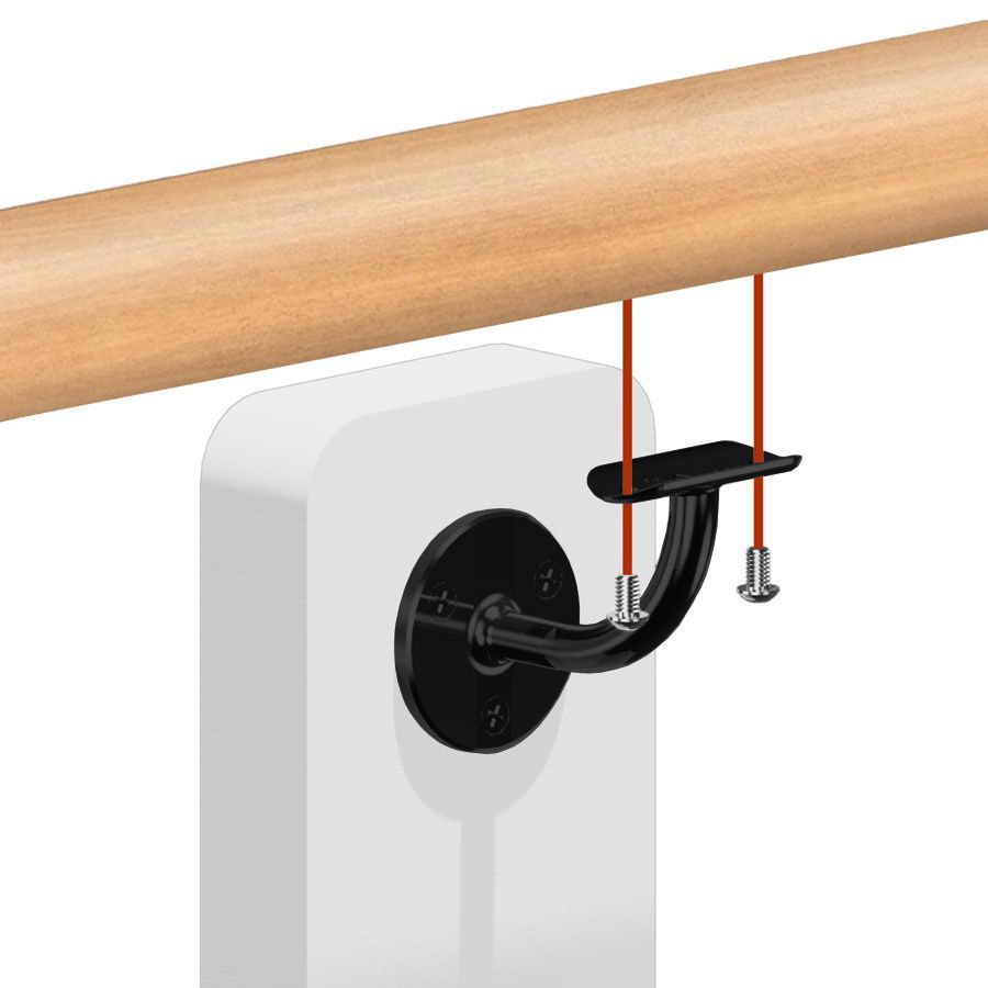 Kit main courante bois - h&ecirc;tre brut - interieur - support Dark