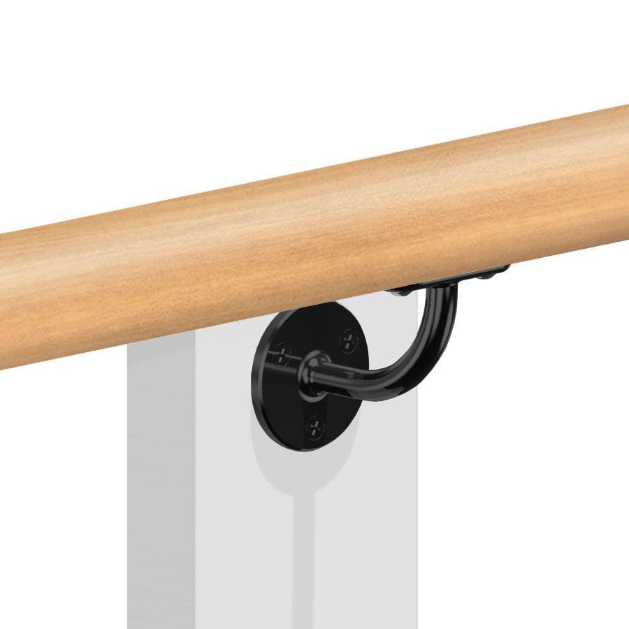 Kit main courante bois - h&ecirc;tre brut - interieur - support Dark