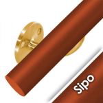 Kit main courante bois - sipo - int&eacute;rieur - support aspect laiton poli