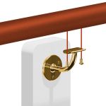 Kit main courante bois - sipo - int&eacute;rieur - support aspect laiton poli