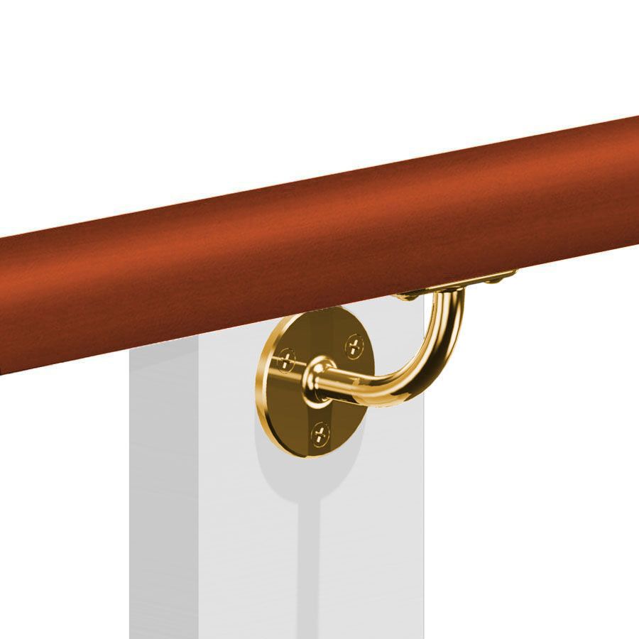 Kit main courante bois - sipo - int&eacute;rieur - support aspect laiton poli