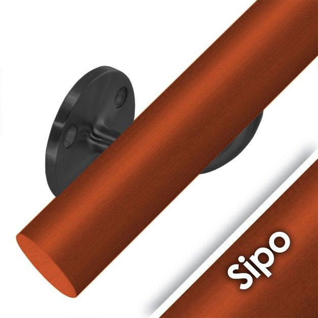 Kit main courante bois - sipo - int&eacute;rieur - support Dark