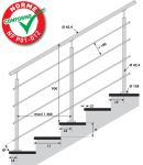 KIT POTEAU - FIXATION à LA FRANçAISE - Ø42,4 x 2 mm - 4 TIGES Ø12 mm