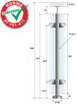 KIT POTEAU - FIXATION à LA FRANçAISE - Ø42,4 x 2 mm - VERRE TOTAL