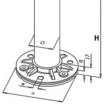 Kit poteau de balustrade modèle 23 - H 970 mm