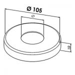 Kit poteau de balustrade modèle 24 poli miroir - H 970 mm