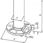 Kit poteau de balustrade modèle 24 poli miroir - H 970 mm