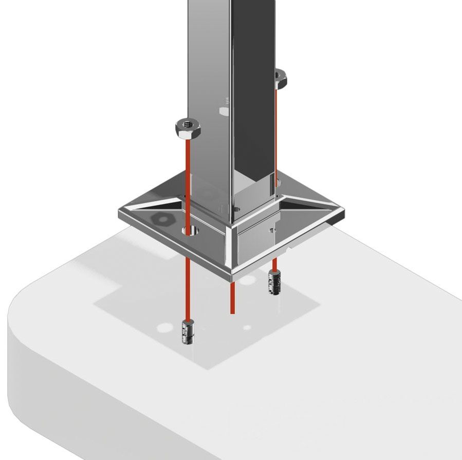 Poteau et barrière inox de protection anti choc