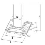 Kit poteau de balustrade modèle 28 - H 1200 mm