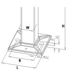 Kit poteau de balustrade modèle 28 - H 1200 mm