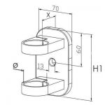 Kit poteau de balustrade modèle 84 poli miroir - H 1200 mm