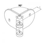 Kit poteau de balustrade modèle 85 poli miroir - H 1200 mm