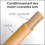 Main courante h&ecirc;tre brut