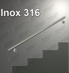 Main courante inox en kit - extérieur - inox 316