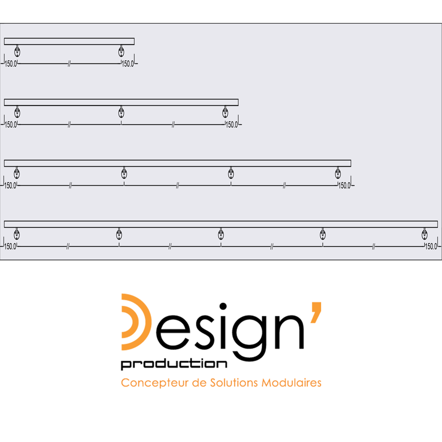 Main courante laiton &Oslash;38,1 mm en kit - int&eacute;rieur - zamac aspect laiton poli