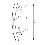 Paire de bâton maréchal cintrée inox brossé