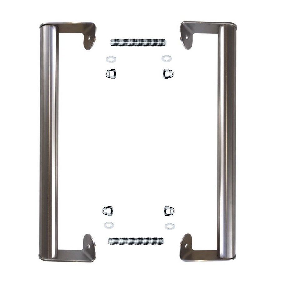 PAIRE DE POIGNEE DESAXEE DE PORTE BATTANTE OPTIMA INOX 316 POLI