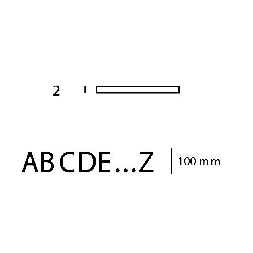 Pictogramme lettre majuscule sur adhésif - Hauteur 100 mm