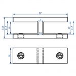 PINCE 180° MODELE 31 - VERRE EP 16.76mm à 19 mm - INOX 316