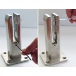 Pince à verre de sol - Modèle 02 - sans perçage du verre - hauteur du verre réglable