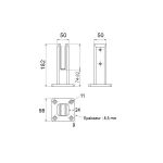 Pince à verre de sol - Modèle 02 - sans perçage du verre - hauteur du verre réglable