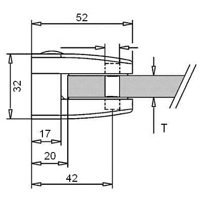 Pince à verre modèle 26 inox 304 et inox 316 pour profil plat