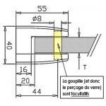 Pince à verre Zamac Aspect inox brossé - Modèle 04 - 70 x 55 mm