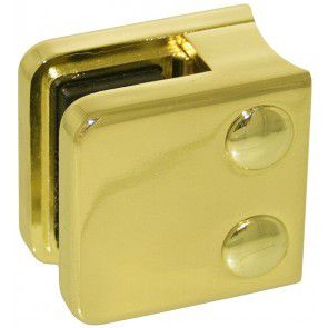 Pince � verre Zamac aspect laiton poli - Mod�le 01 - 45 x 45 mm