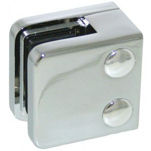 Pince � verre Zamac chrom� brillant - Mod�le 01 - 45 x 45 mm