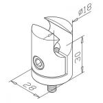 Pince pour profil Ø18 mm sur profil plat