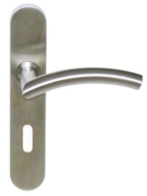 Plaque de porte inox avec b�quille cintr�e