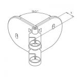 Platine de fixation d\'angle 90° modèle 55