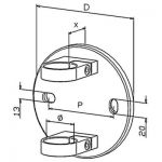 Platine de fixation modèle 51 - Ø150 mm