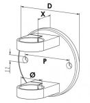 Platine de fixation modèle 53 - Ø120 mm