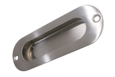 Poign�e cuvette ovale inox avec trou pour porte bois