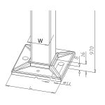 Poteau de balustrade modèle 18 - H970 mm