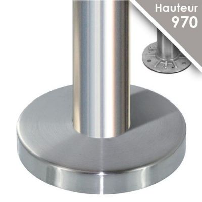 Poteau mod�le 23 - H 970 mm + cache embase �110/120 mm + joint torique