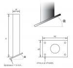 Poteau platine carrée inclinée