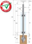 POTEAU PREMONTE - Ø42,4 x 2 mm - POUR 1 TIGE Ø12 mm + VERRE - FIXATION à L\'ANGLAISE