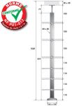 POTEAU PREMONTE CARRE 40 x 40 x 2 mm - POUR 6 TIGES Ø12 mm - FIXATION A LA FRANçAISE