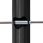 POTEAU PREMONTE Ø42,4 x 2 mm - POUR 1 CABLE + VERRE- FIXATION à LA FRANçAISE - NOIR ANTHRACITE