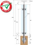 POTEAU PREMONTE Ø42,4 x 2 mm - POUR VERRE TOTAL - FIXATION à L'ANGLAISE