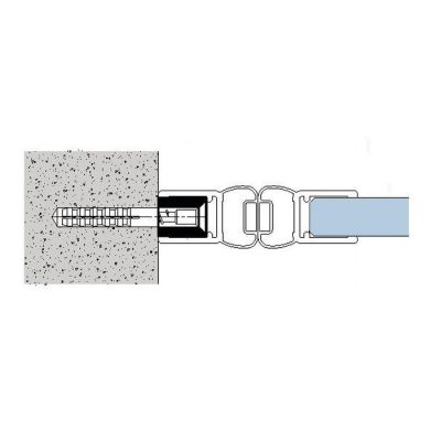 Profil mural & Joint d\'�tanch�it� magn�tique - Longueur 2010 mm - Ep. verre 6-8 mm