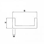 Profil U aluminium effet inox brossé plan