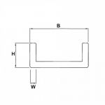 Profil U aluminium effet inox brossé plan