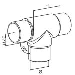 Raccord 3 départs en T orientable BLACK