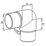 Raccord 90° poli miroir